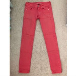 American Eagle | Pink skinny jeans, size 0